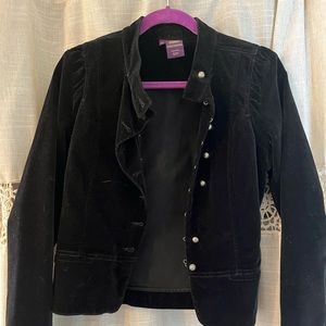 Black velvet waist jacket